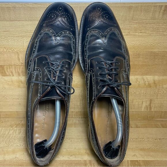 Ferragamo TRAMEZZA Lawson Men's 10 D Bronze Dress Wingtip Brogue Welted Oxford. - Picture 9 of 9